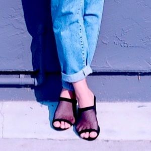 Cape Robbin Net Open Toe Enna Heels